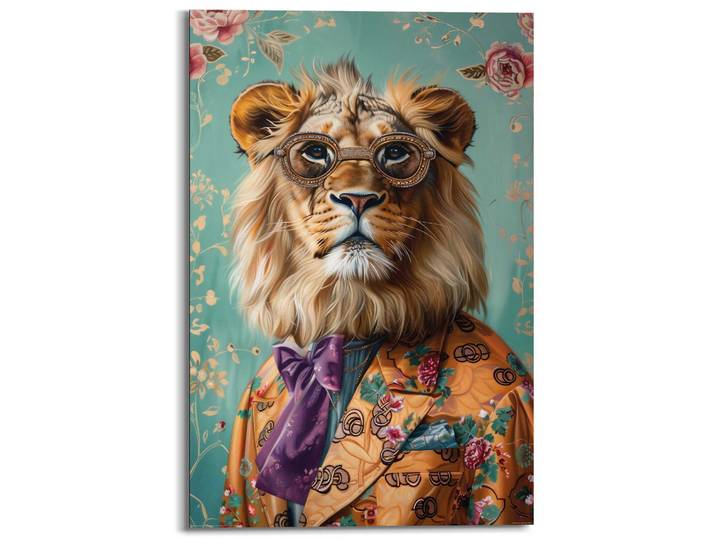 Deco-Panel REINDERS Gekleideter Tiger , bunt (farbe bild(er): mehrfarbig), B:60cm H:90cm T:2cm, Bilder, Deco-Panel, Wohnzimmer - Mehrfarbig - MDF - Tiere - 60x90 cm