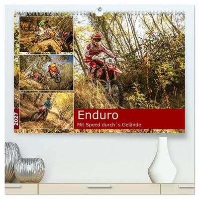 Enduro Mit Speed durch`s Gelände (hochwertiger Premium Wandkalender 2027 DIN A2 quer), Kunstdruck in Hochglanz