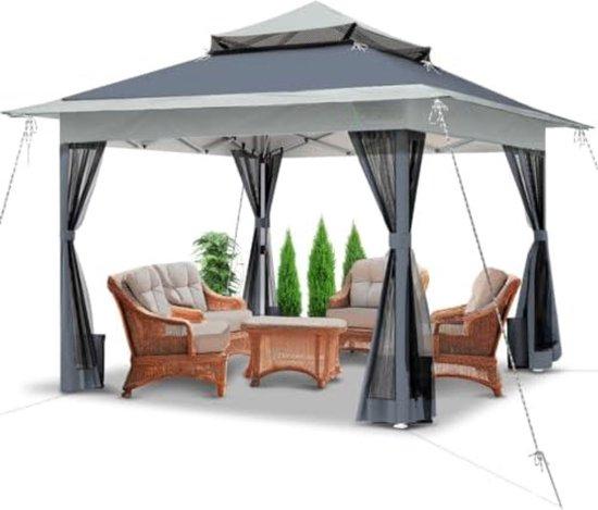 Famanu Pop-up Partytent - Faltzelt 360 x 360 x 280 cm - Grau