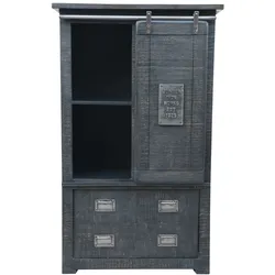 3S Frankenmöbel »Cosma« Massivholz Highboard I grau