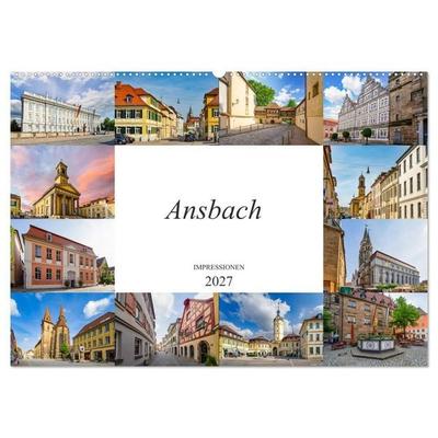 Ansbach Impressionen (Wandkalender 2027 DIN A2 quer), CALVENDO Monatskalender