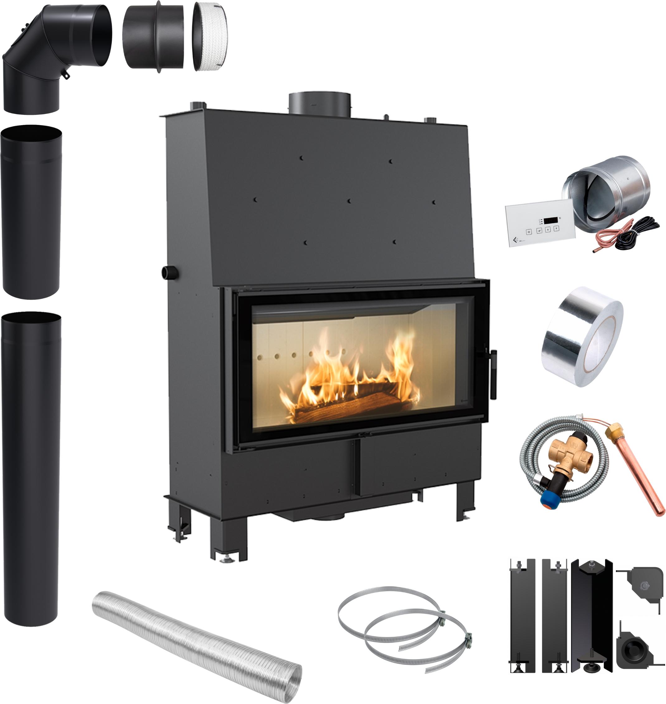 Wasserführender Kamin KRATKI LUCY 20 kW 200 Rohre & Montageset