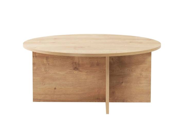 Table basse ronde effet chêne clair ø90 cm