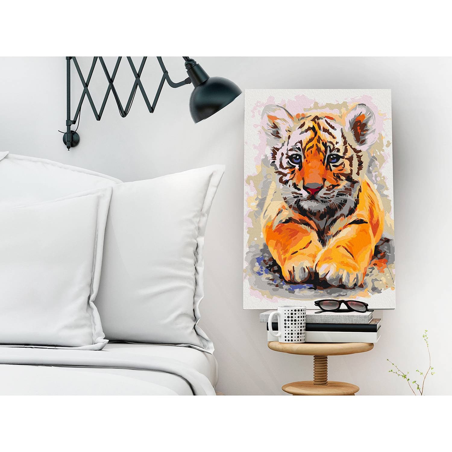 home24 Schilderen op Nummer - Tiger Baby - Oranje - 40 x 50 cm
