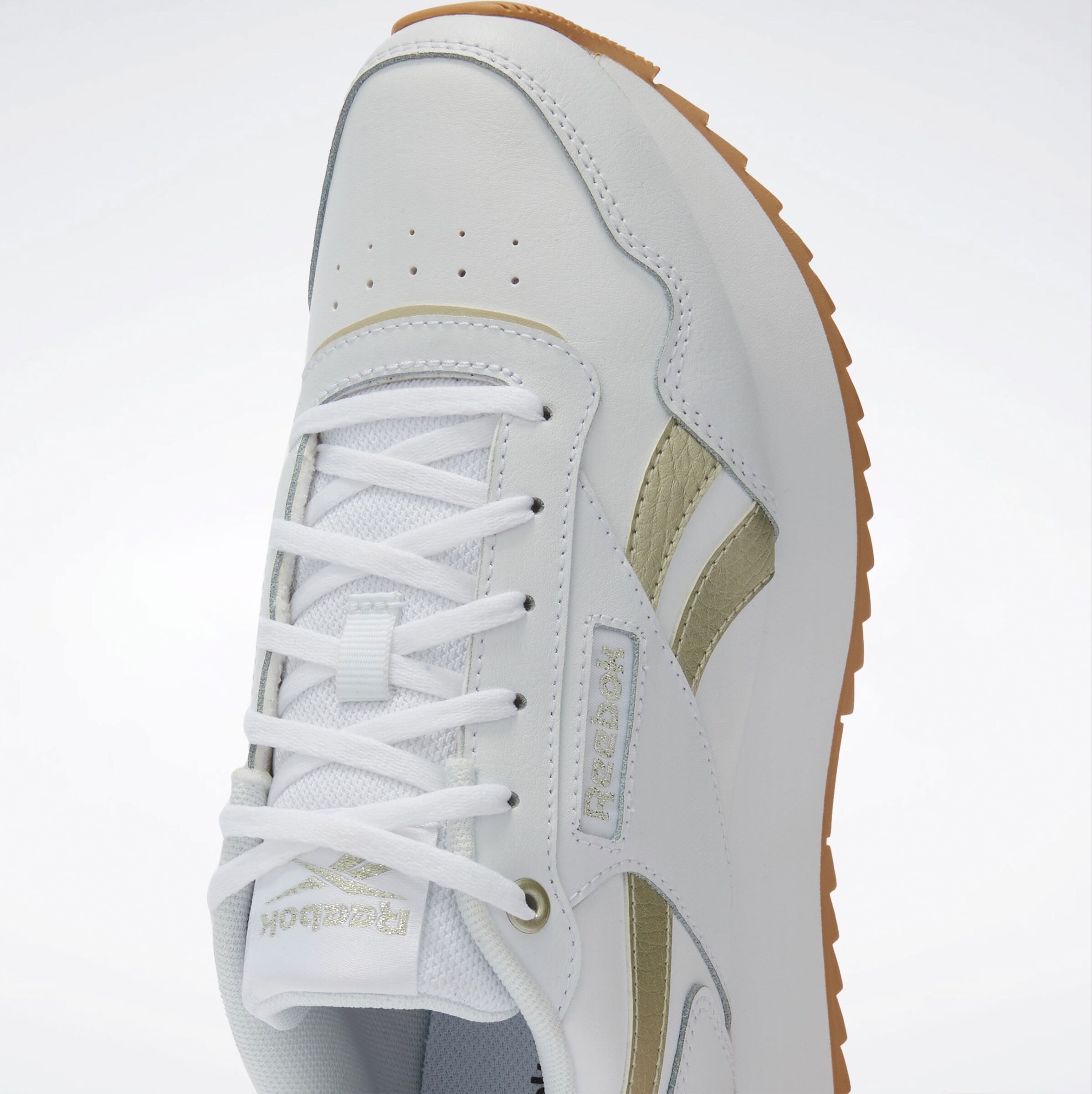 Sneaker REEBOK CLASSIC "REEBOK GLIDE RIPPLE DOUBLE", Damen, Gr. 40,5, weiss (weiß, sand, flint grau metallic), Synthetik, Textil, Schuhe Sneaker weiß, sand, flint grau metallic 40,5
