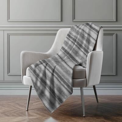 Addison Rugs Premium Machine Washable Modern Stripe Sherpa Throw Blanket