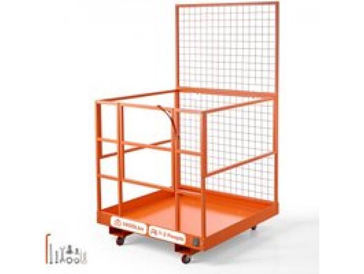 VEVOR Staplerbühne 1225x1148mm, 635kg Belastbarer Arbeitskorb aus Kohlenstoffstahl, Arbeitsbühne mit 155x60mm Einfahrtaschen Verriegelungsstift & Rollen, Gabelstapler-Sicherheitskorb für Höhenarbeiten