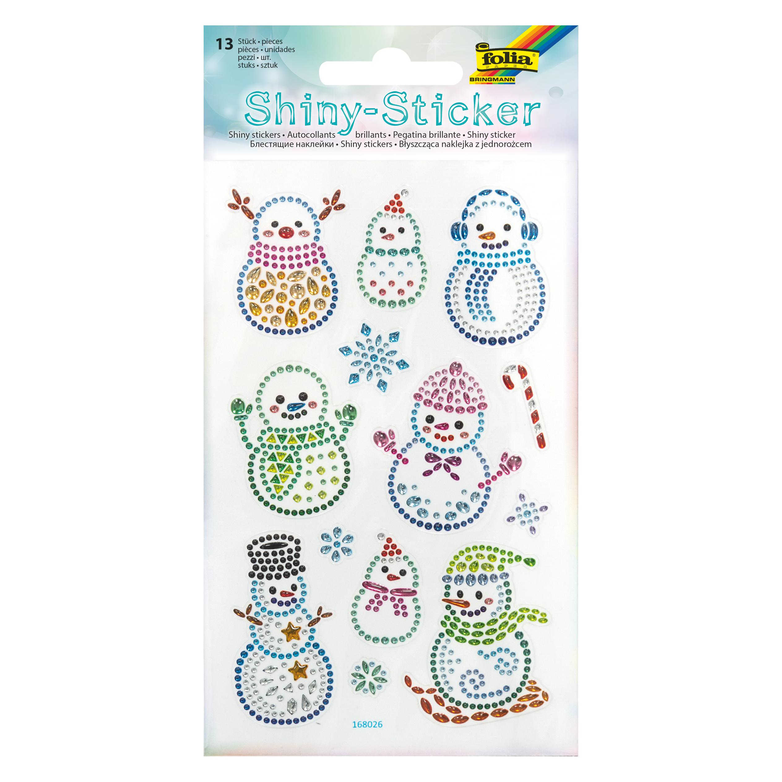 Folia Shiny Sticker SNOWMAN, 10x16cm (13 Sticker) (F18307)