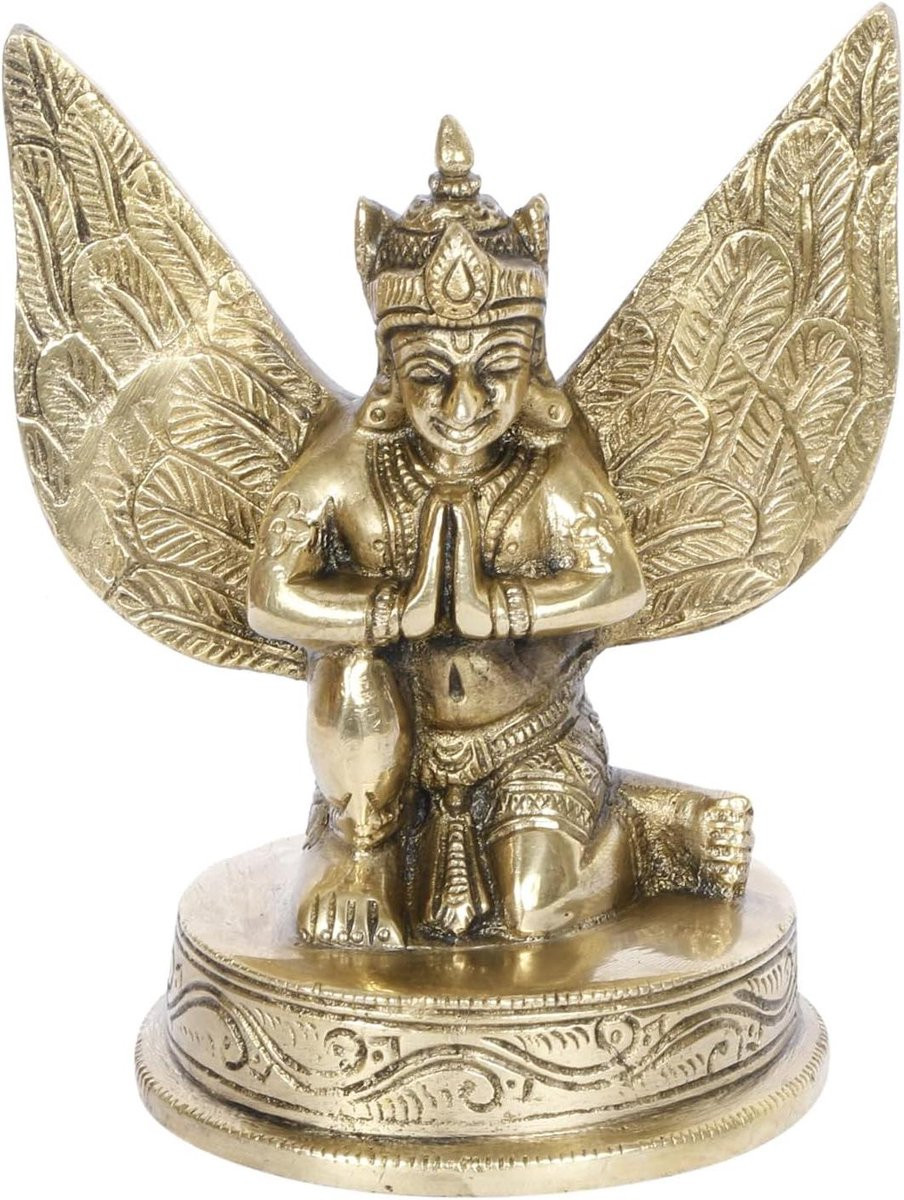 Garuda Idool Standbeeld - Goudkleurig - Hoogte: 12,7 cm
