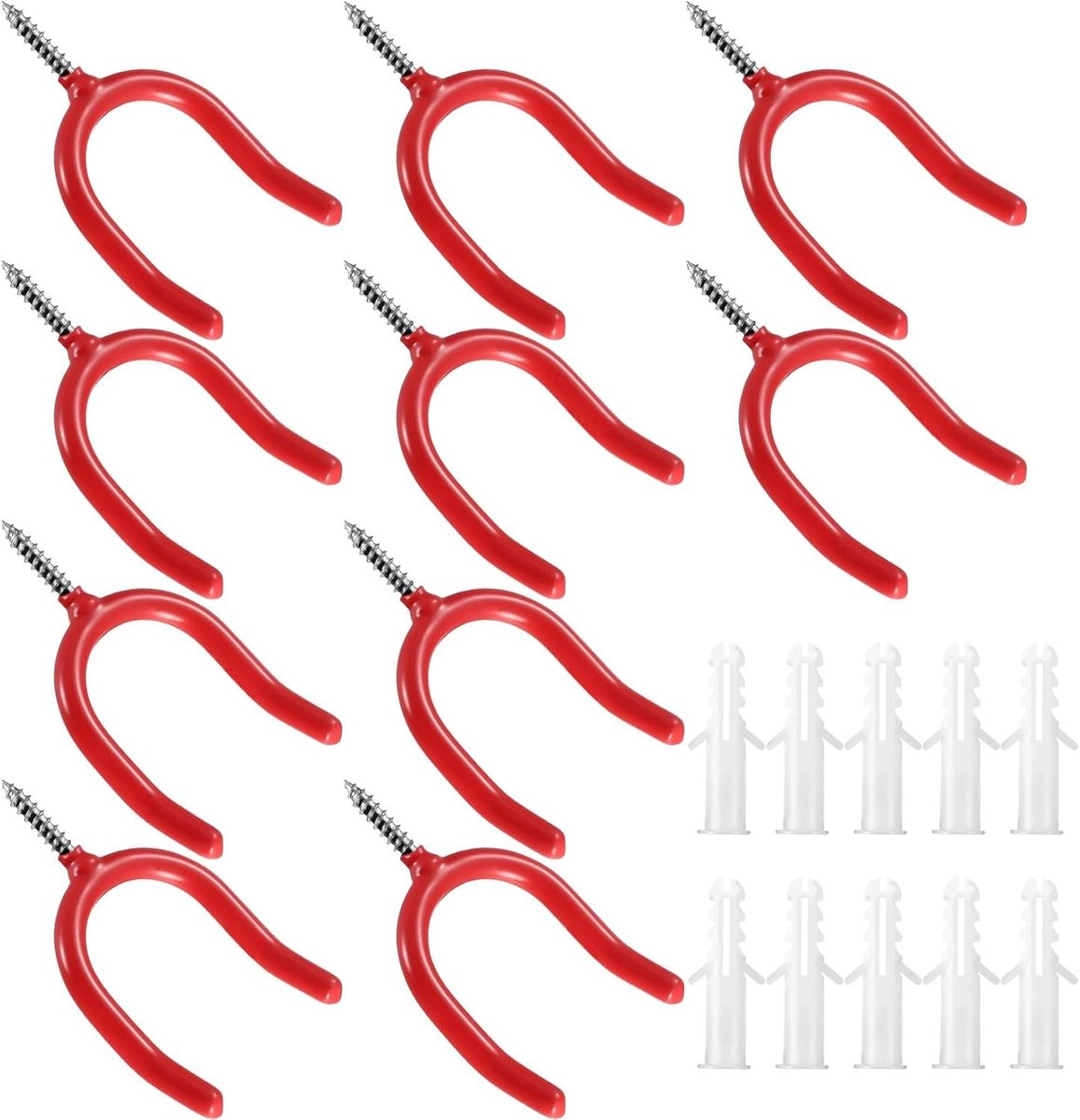 Set van 10 zware garagehaken voor tuingereedschap en accessoires