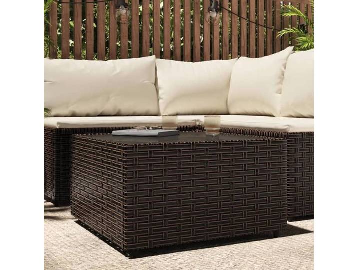 Table basse de jardin carré marron 50x50x30 cm résine tressée mobilier de jardin table basse table basse 319858