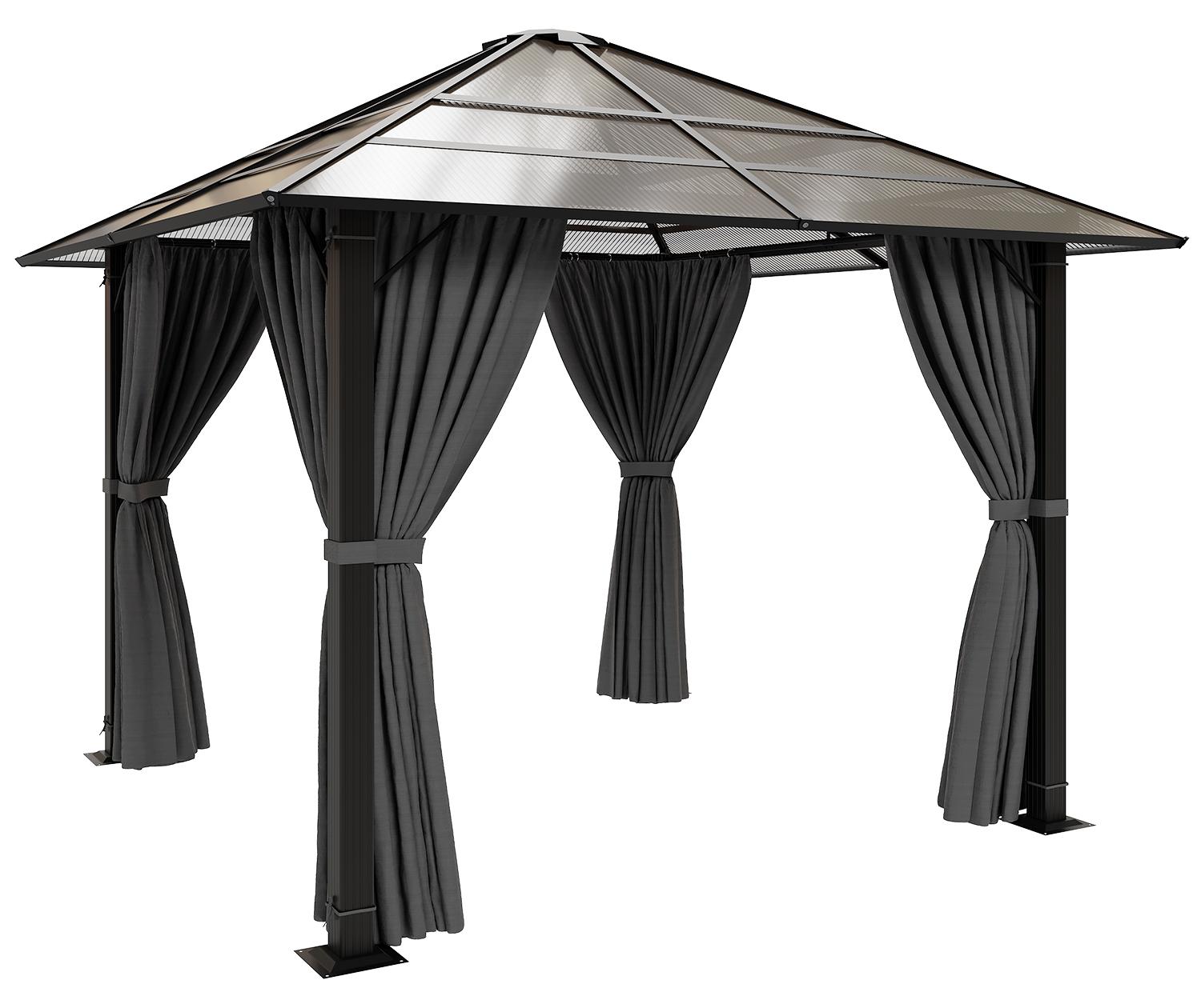 Pavillon, wasserdicht - 3 x 3 Meter - Aluminiumrahmen - Polycarbonat-Dach