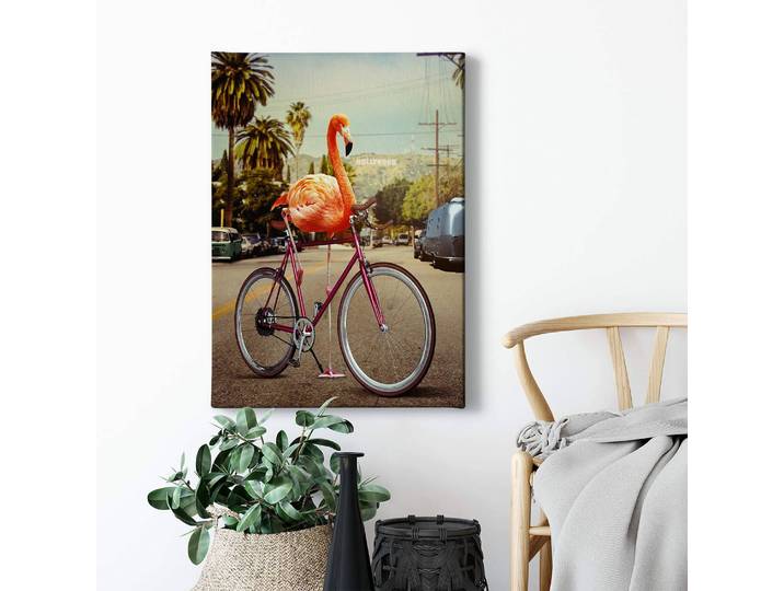 Impression sur toile Flamingo Impossible Polyester PVC / Épicéa Rose foncé 50 x 70cm