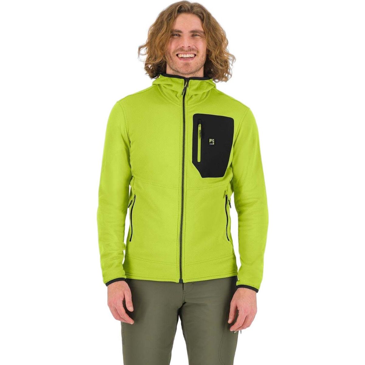 Karpos Antermoia Hoodie Fleece acid lime/black (038) M 2531094-038-M
