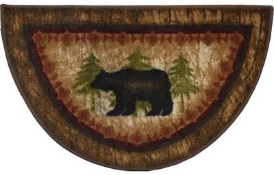 Cozy Cabin Birch Bear Washable Accent Rug