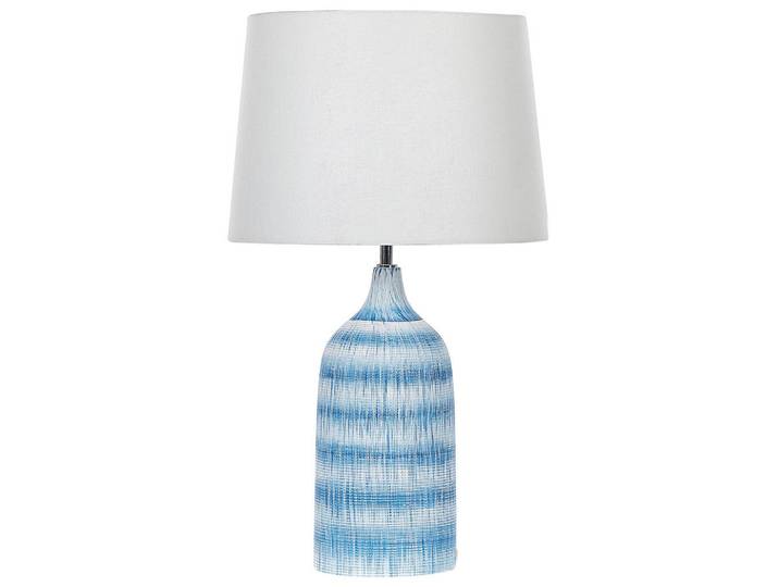Beliani Tischleuchte Georgina 33/33/66 cm, Blau, Keramik, E27, 33x66x33 cm, Lampen & Leuchten, Innenbeleuchtung, Tischlampen