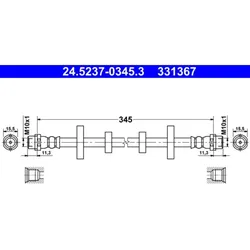 Bremsschlauch ATE 24.5237-0345.3 für VW Transporter T4