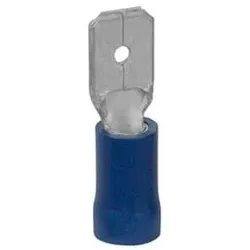ABB MD2.5-485VDC Isolierte Flachsteckhülse PVC-isoliert Kabel-QS 1,5-2,5 mm2 Farbe Blau, Messing verzinnt Male 0,5x4,8 mm Double Crimp VPE 100  - 100 Stück