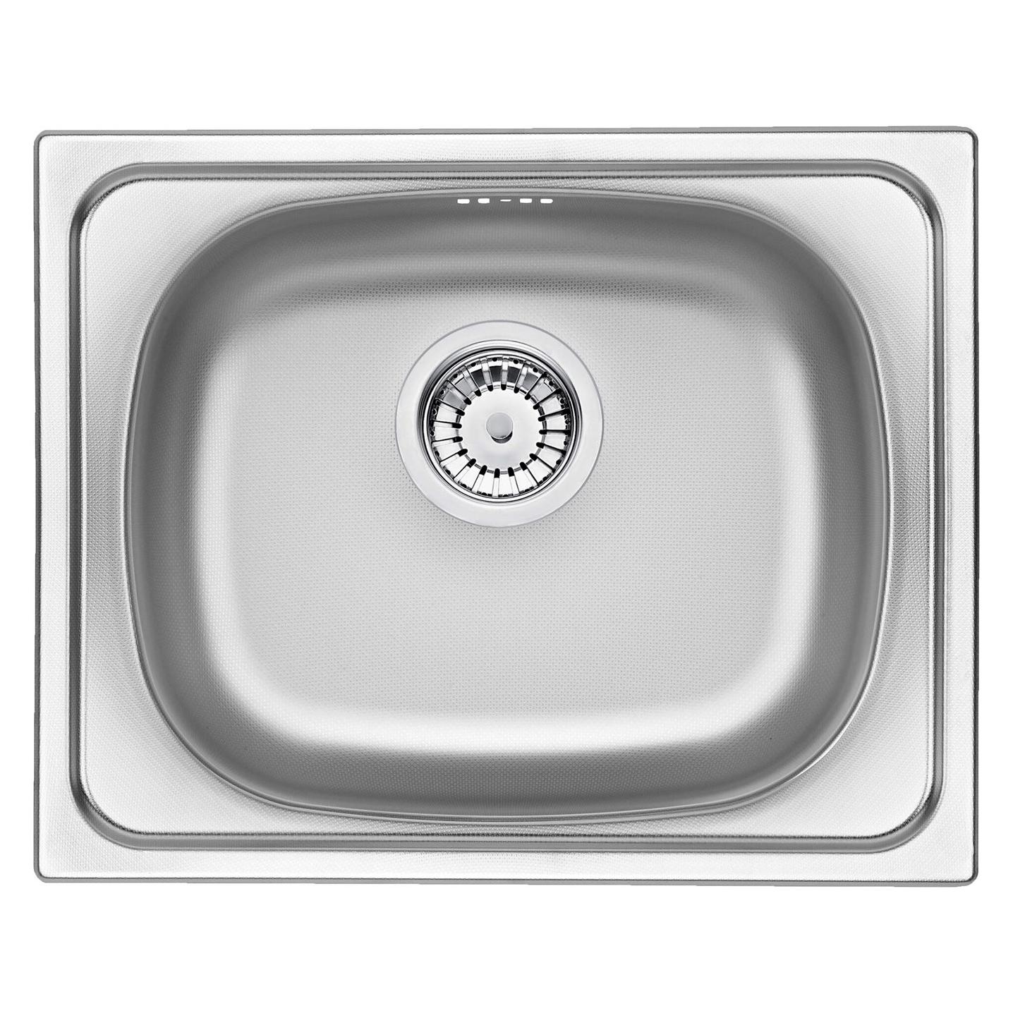Spüle aus Stahl mit 1 Becken (Einbauspüle, 50 cm, 40 cm) (ZEU 310A)