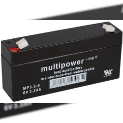 Multipower MP3,3-6 AGM Bleiakku 6V 3,3Ah – Flachkontakt