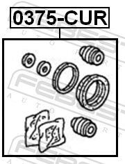Febest Reparatursatz, Bremssattel 0375-Cur Hinterachse Für Honda