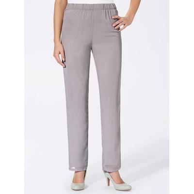 Palazzohose CLASSIC BASICS, Damen, Gr. 21, Kurzgrößen, grau, 100% Polyester, unifarben, lang, Hosen Palazzohose