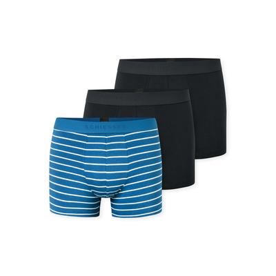 Boxer SCHIESSER "95/5 Multipacks", Herren, Gr. 5, Single Jersey, blau (sortiert 9), Single Jersey, Obermaterial: 95% Baumwolle, 5% Elasthan, körpernah, Unterhosen, ohne Eingriff, softer Logo-Webgummibund