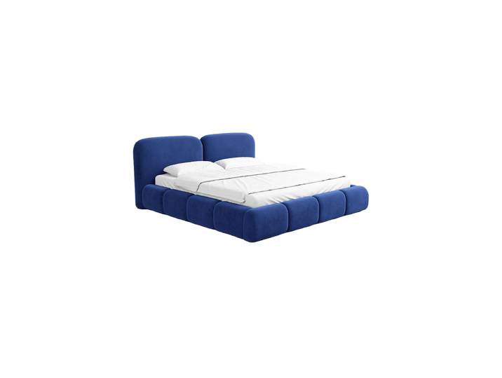 Design Polsterbett „Mirage“ mit Ablagefach, Samt Blau BLOOMINGLOFT Collection
