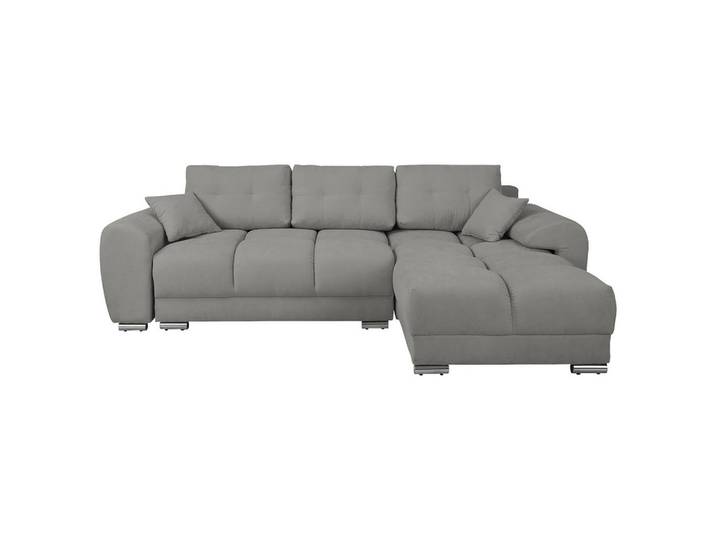 Ecksofa, Grau, 256x175 cm, Textil, 4-Sitzer & Schlaffunktion, Modern, Livetastic