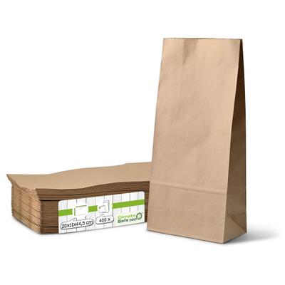 greenbox - Blockbeutel XL, 20 x 11 x 44,5 cm, PP-Folie, braun, Kraftpapier, 400 St.