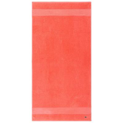 Duschtuch LACOSTE "LLECROCO", rot (papaye), B:70cm L:140cm, Frottier, Obermaterial: 100% Baumwolle, Handtücher, mit Label-Applikationen