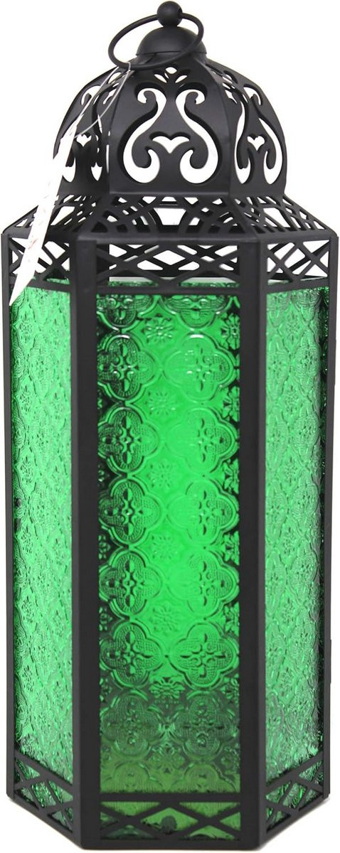 Extra Grote Decoratieve Zwarte Metalen Vloerlantaarn voor Binnen en Buiten