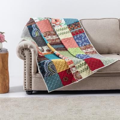 Renee Upcycle Quilted Throw Blanket by Greenland Home Fashions in Multi (Size OS)