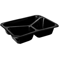 Papstar 20x Mehrweg Menüschalen 3-geteilt 22,7 x 17,8cm Mikrowellengeeignet schwarz
