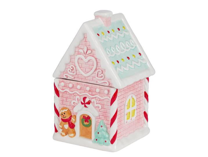 Boîte à biscuits maison 16 x 26 x 16cm Rose foncé/Rose