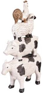 Evergreen "Resin Stacked Farm Animals Garden Statue, 13.5""H"