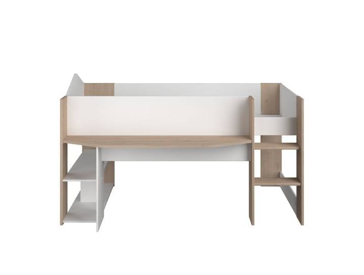 Lit combiné 90x200 cm SHELTER Imitation chêne et blanc