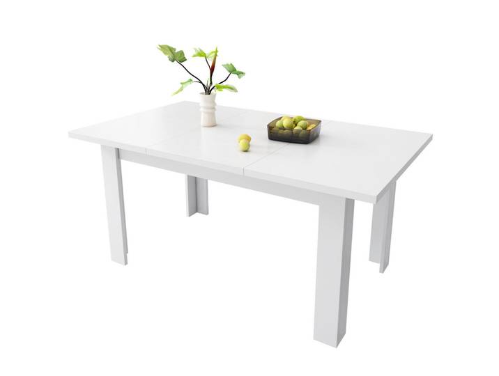 Okwish Esstisch 120/70/75 cm weiß mit verstecktem Stauraum, Weiß, 70x75x120 cm, Esszimmer, Esstische