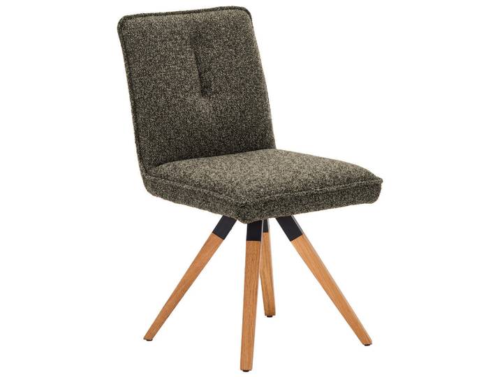 Venda Stuhl, Grün, Metall, Holz, Eiche, vollmassiv, A-Form, 47x88x60 cm, Stoff-/Lederauswahl, Esszimmer, Stühle, Esszimmerstühle