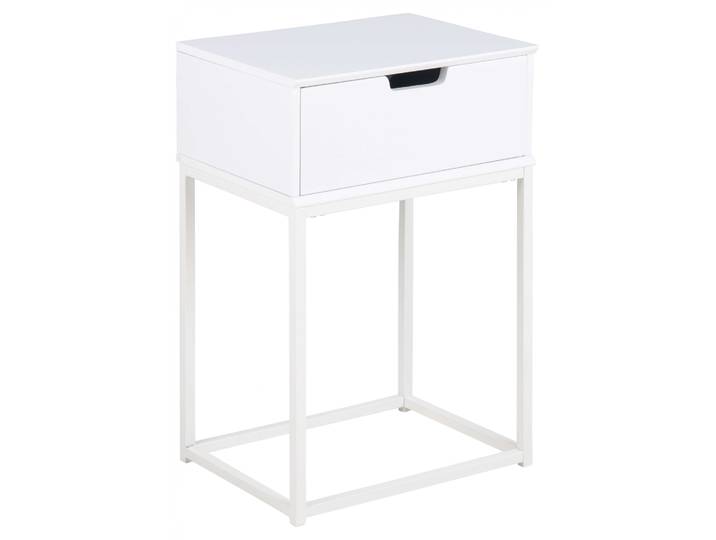 Nachttisch ACTONA GROUP Mitra , weiß, B:40cm H:61,5cm, Tische, Nachttisch, Nachttisch, Nachtschrank mit 1 Schublade, Weiss oder Schwarz