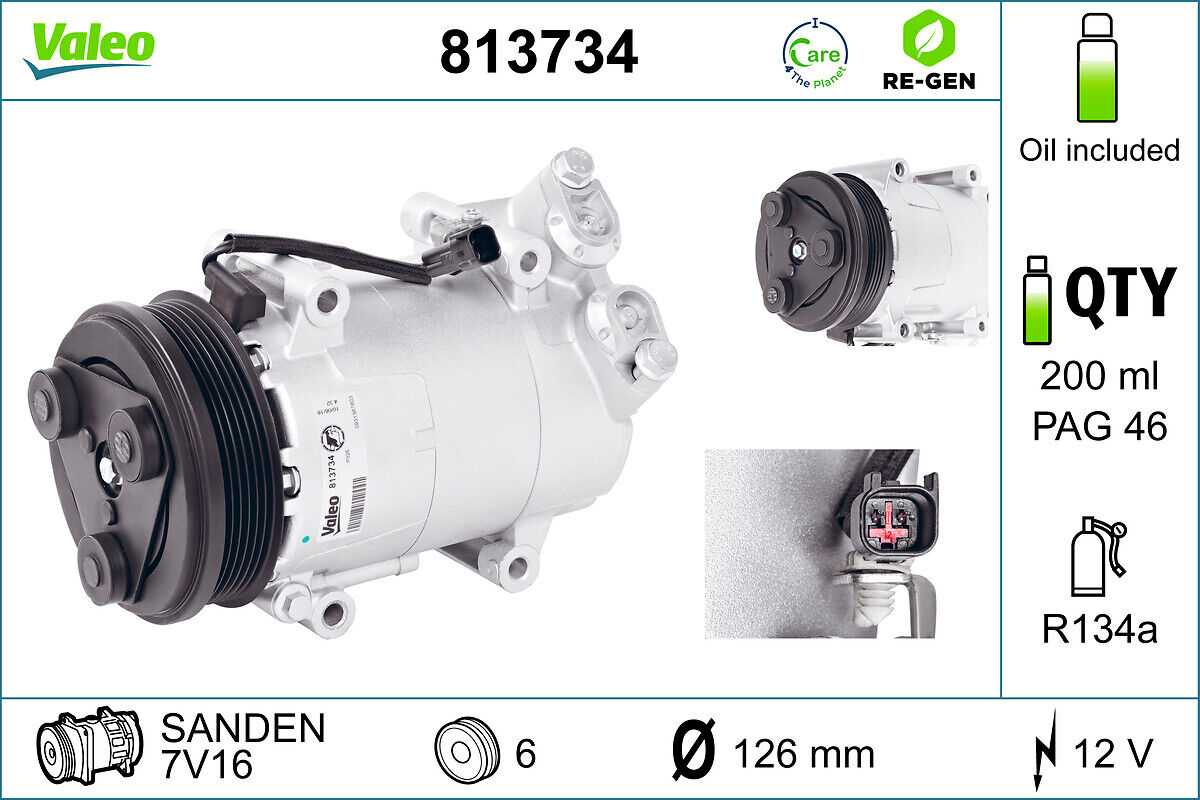 Valeo Kompressor, Klimaanlage Austauschteil 813734 Für Ford Volvo Mazda