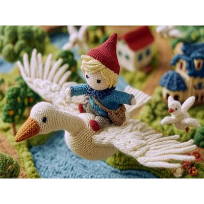CALVENDO Puzzle Die wunderbare Reise des kleinen Nils Holgersson mit den Wildgänsen, Selma Lagerlöf | 1000 Teile Lege-Größe 64x48cm Foto-Puzzle für