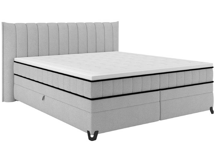 Boxspringbett CARMEN silber 160x200cm halbfest