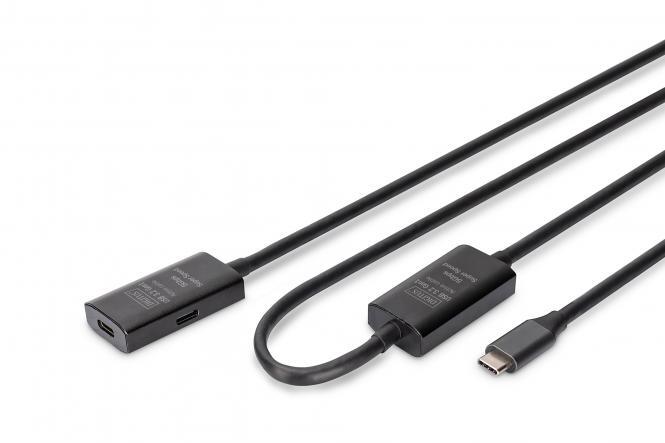 Digitus Aktives USB 3.2 Gen1 5G Verlängerungskabel, USB-C - USB-C, 10m DA-73109