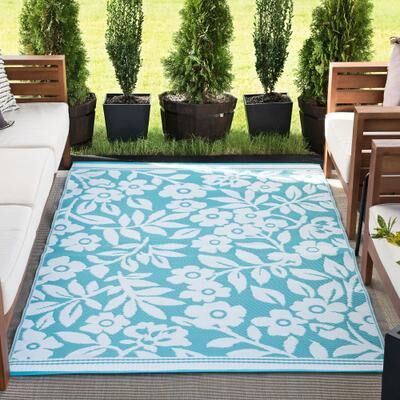Alise Rugs Sundown Beach Floral Indoor/Outdoor Area Rug