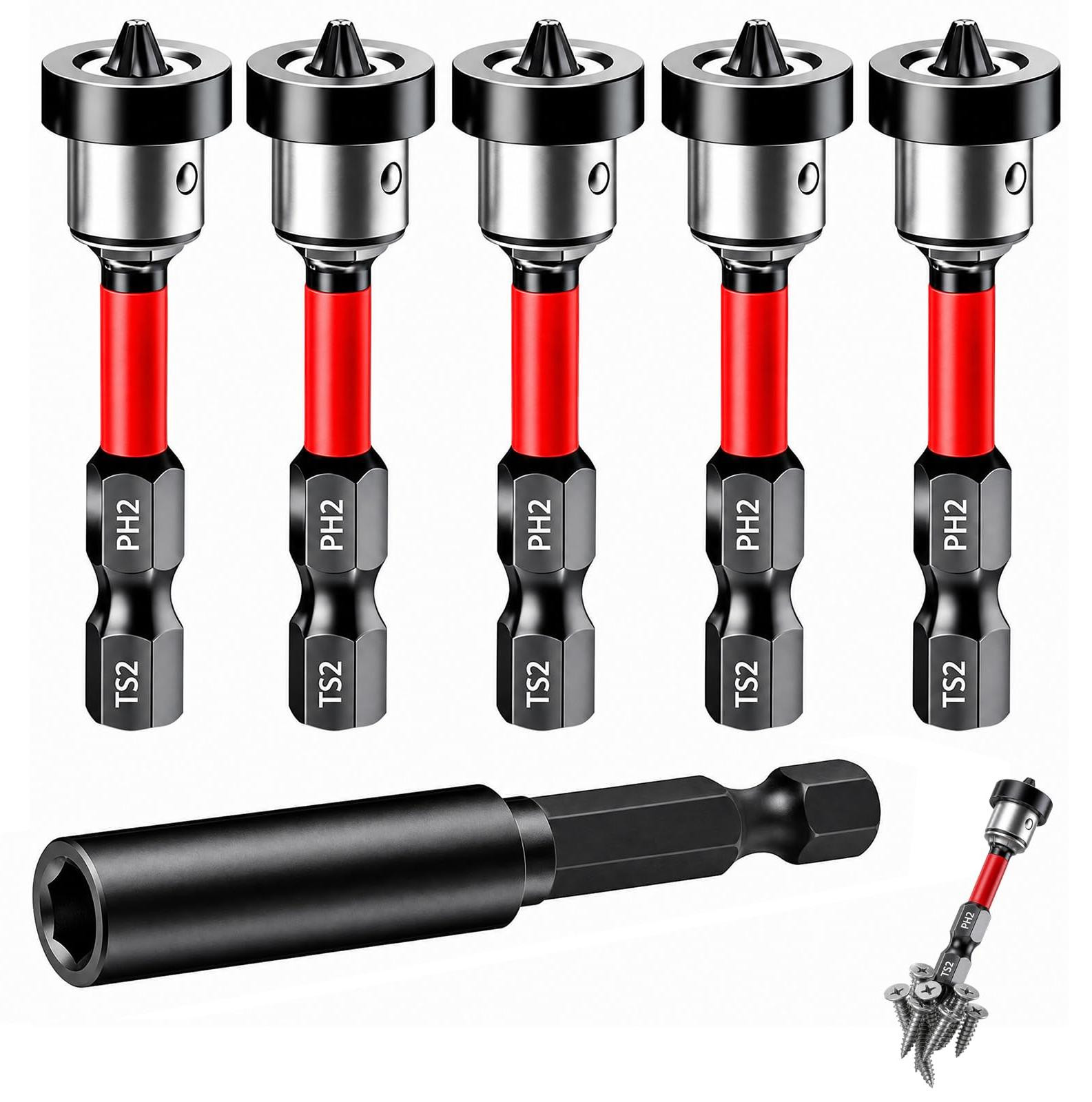 Selius 10-delige magnetische bitset voor gipsplaatschroeven