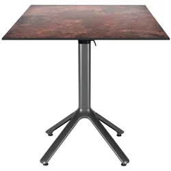 RestooTab - Klappbarer Outdoor Tisch Nemo anthrazit 70x70cm Dekor Rost roc