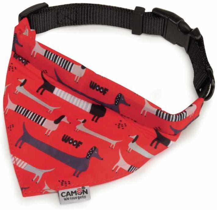 Camon Collare per Cane con Bandana Rossa 15X250/430MM