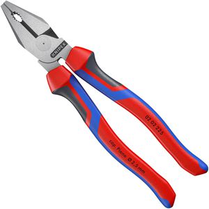 Knipex Kombizange 02 02 225, Kraft-Kombizange, 225 mm, schwarz atramentiert, mit Comfort-Griff