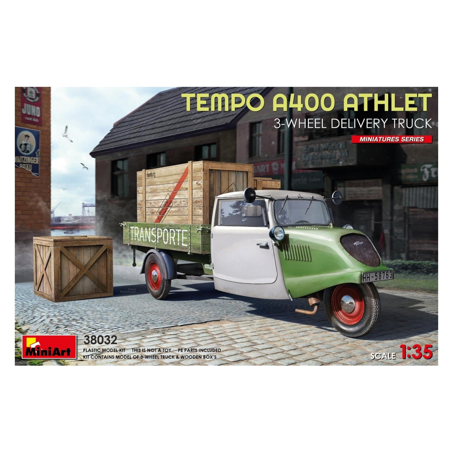 Mini art Tempo A400 Athlet 3-Wheel Delivery Truck (38032)